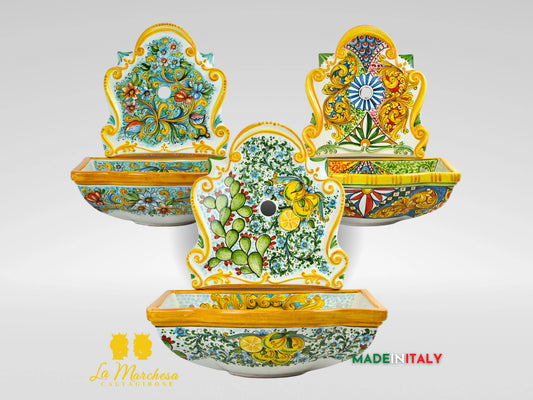Fontana Decorata in Ceramica di Caltagirone  - Vari Decori