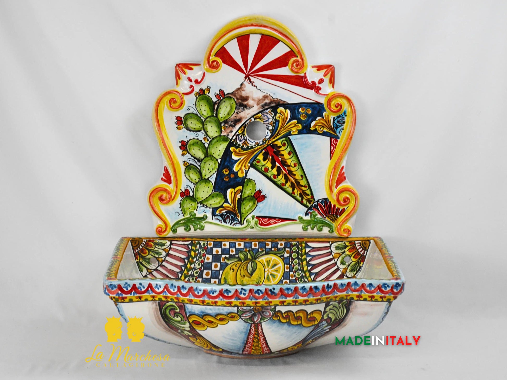 Fontana da Muro in Ceramica di Caltagirone - Vari Decori