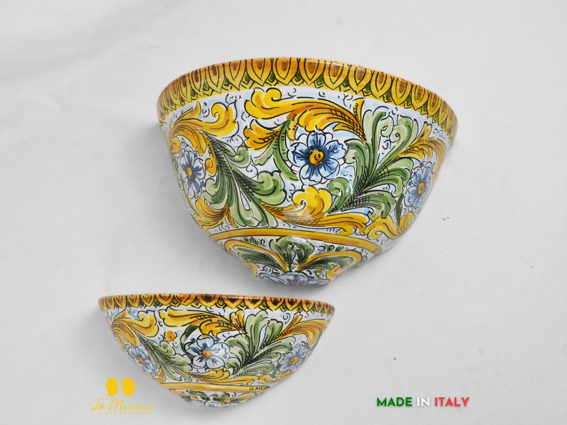 “GERLA” Portavaso da parete in Ceramica di Caltagirone Limoni - Vari modelli