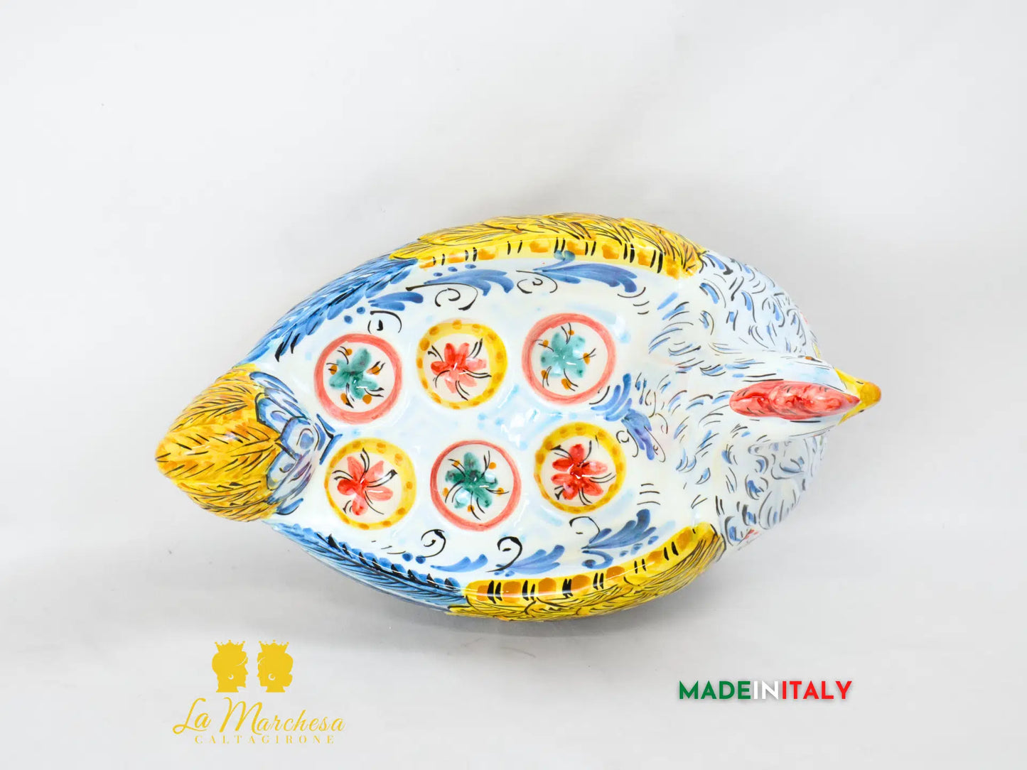 Gallina Porta Uova Decorata in Ceramica di Caltagirone - Vari Modelli