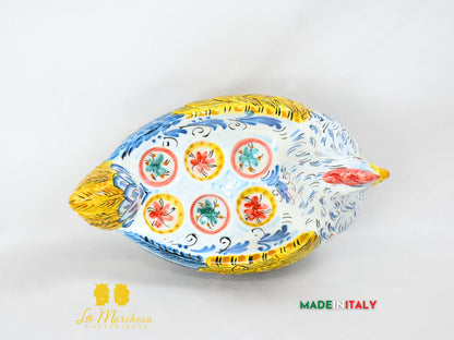 Gallina Porta Uova Decorata in Ceramica di Caltagirone - Vari Modelli