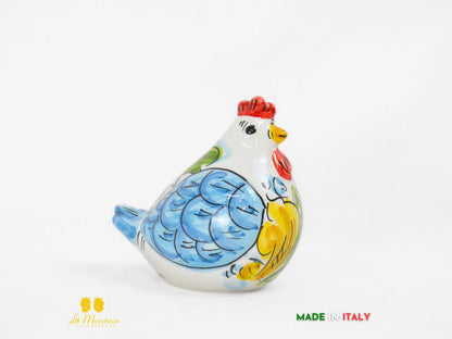 Gallina in Ceramica di Caltagirone decorata