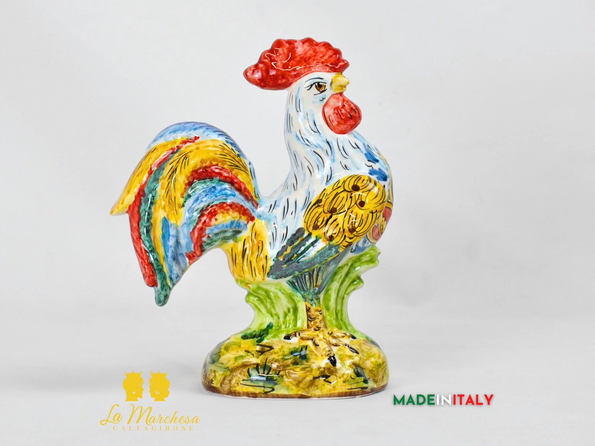 Gallo in Ceramica di Caltagirone - Varie Misure