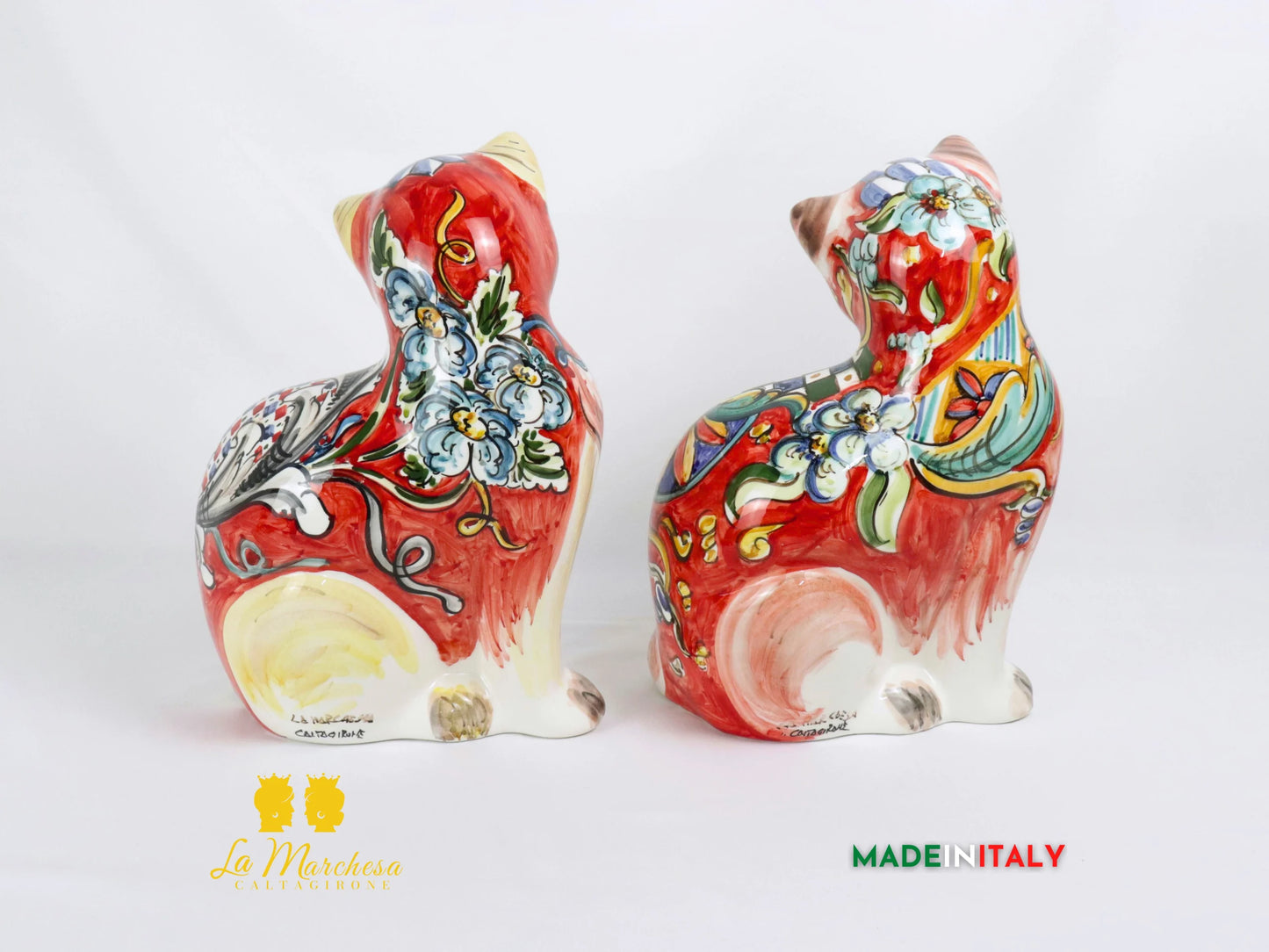 Gatto Seduto in Ceramica di Caltagirone 32cm (4)