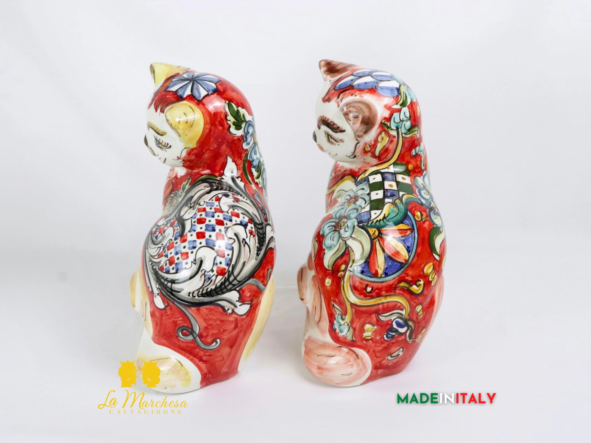 Gatto Seduto in Ceramica di Caltagirone 32cm (4)