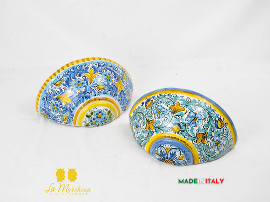 Gerla Vaso Da Parete Ceramica di Caltagirone Decoro 600 25cm - Vari Colori