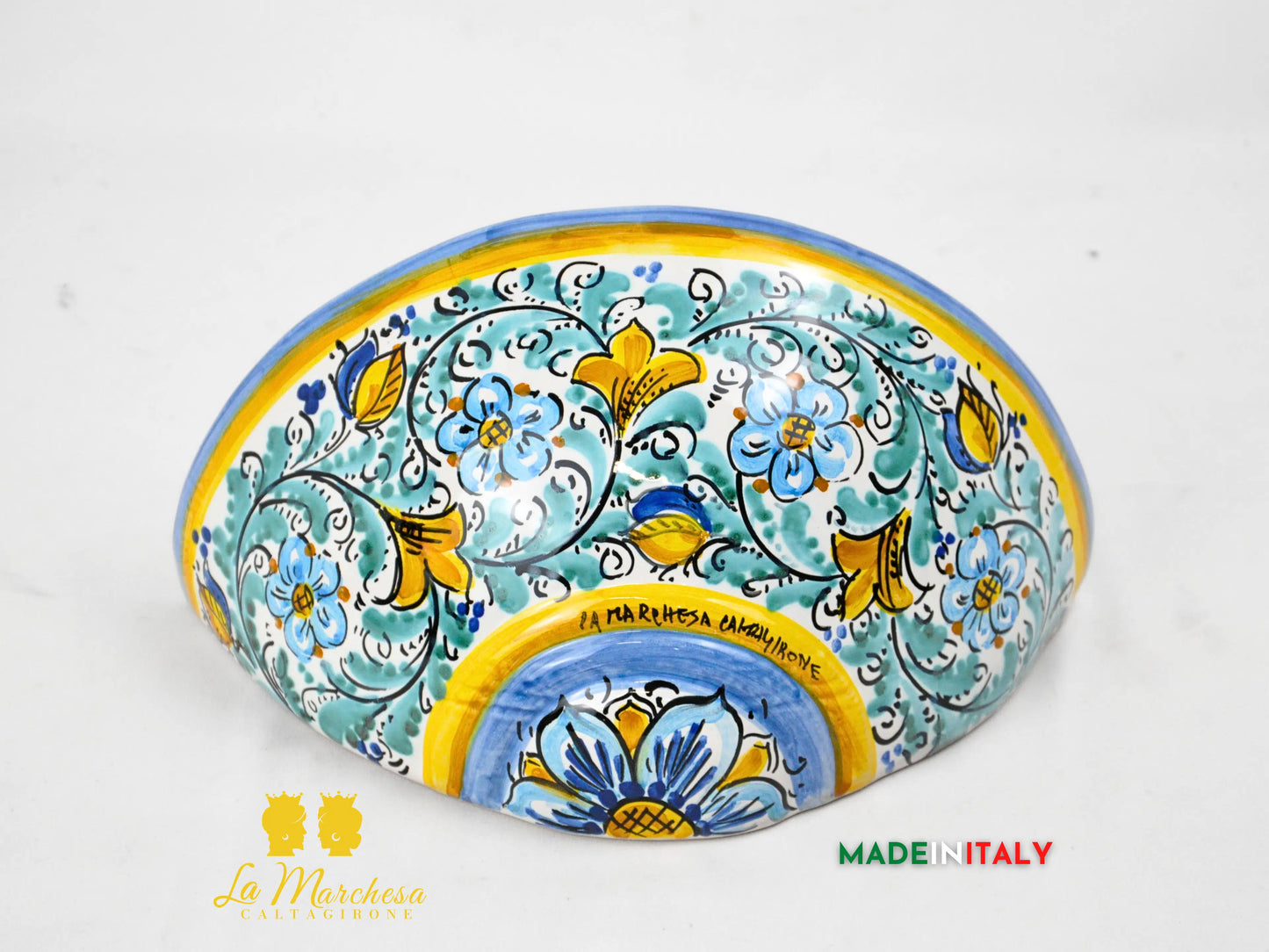Gerla Vaso Da Parete Ceramica di Caltagirone Decoro 600 25cm - Vari Colori