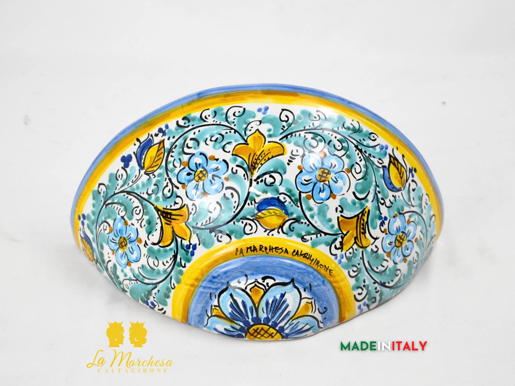 Gerla Vaso Da Parete Ceramica di Caltagirone Decoro 600 25cm - Vari Colori