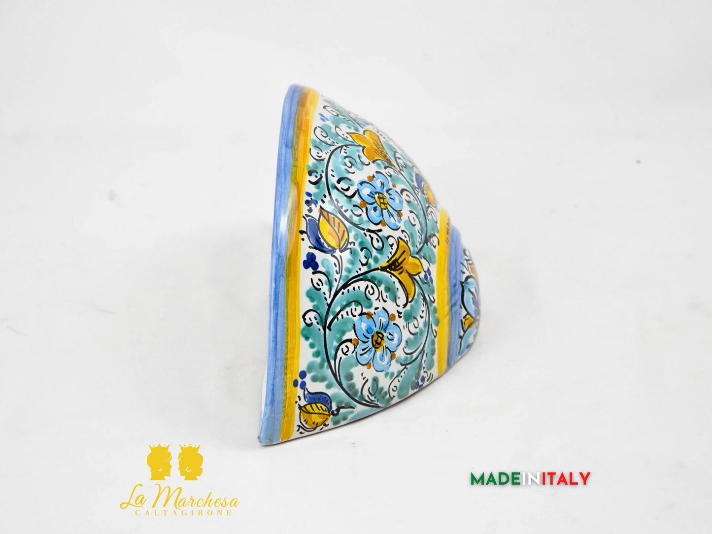 Gerla Vaso Da Parete Ceramica di Caltagirone Decoro 600 25cm - Vari Colori