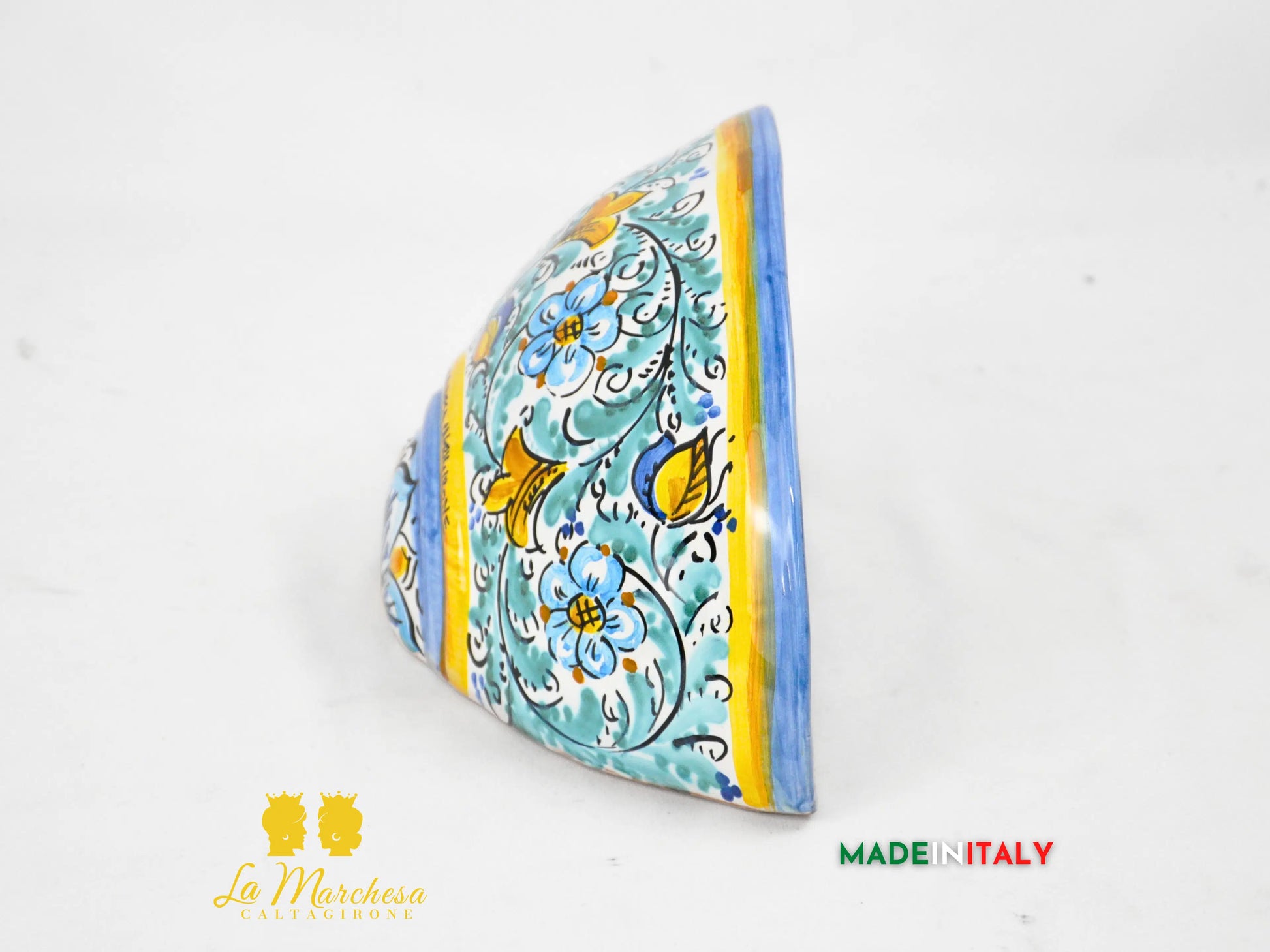 Gerla Vaso Da Parete Ceramica di Caltagirone Decoro 600 25cm - Vari Colori