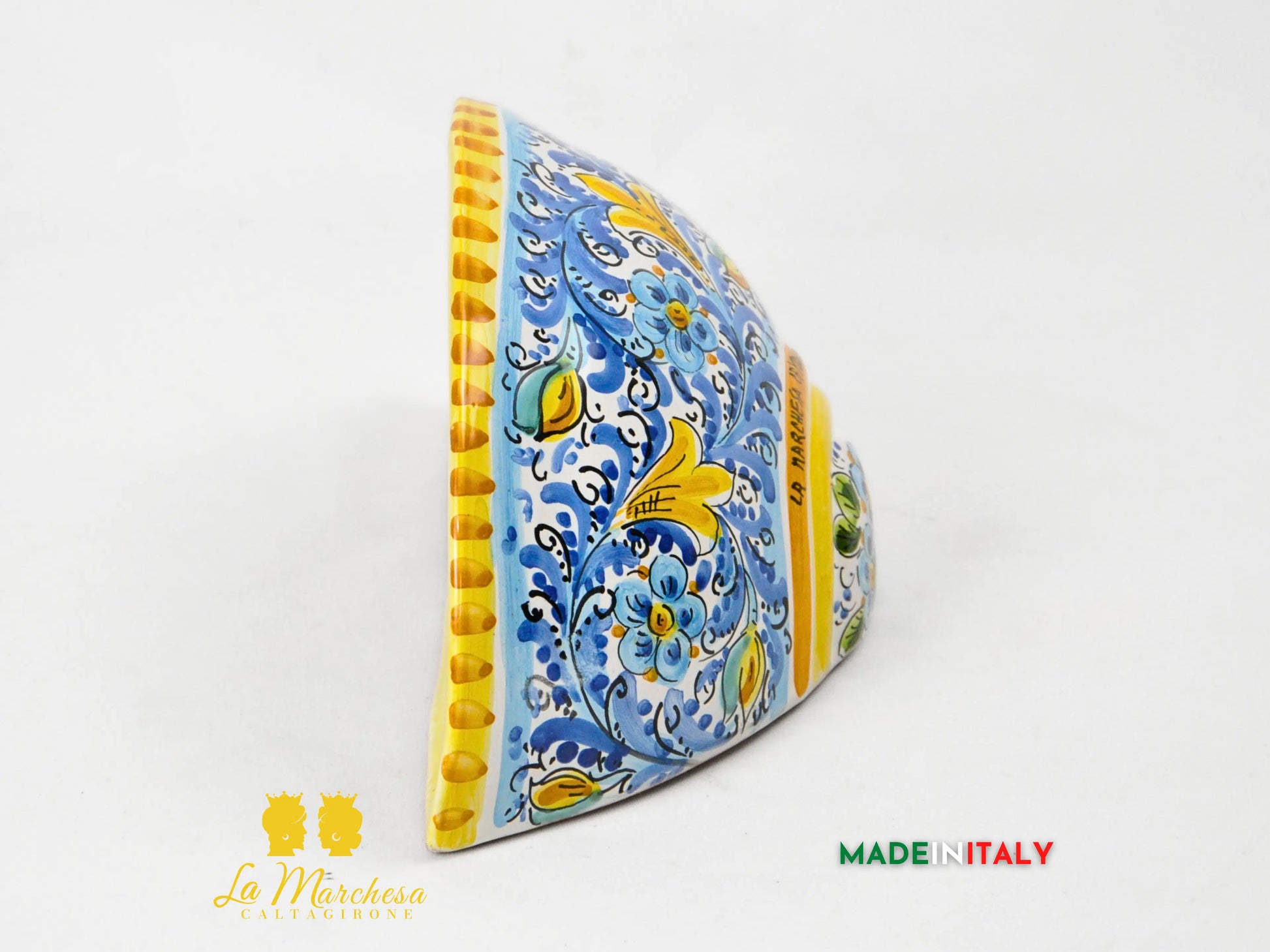 Gerla Vaso Da Parete Ceramica di Caltagirone '600 Blu in 25cm