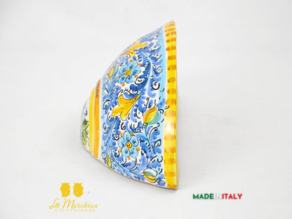 Gerla Vaso Da Parete Ceramica di Caltagirone '600 Blu in 25cm