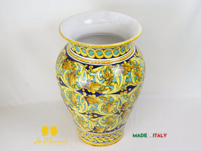 OUTLET - Giara Porta Ombrelli Decorata in Ceramica di Caltagirone 51cm