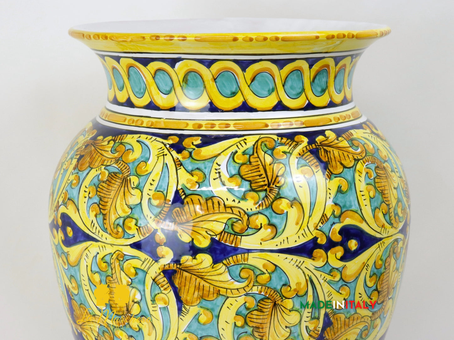 OUTLET - Giara Porta Ombrelli Decorata in Ceramica di Caltagirone 51cm