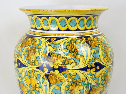 OUTLET - Giara Porta Ombrelli Decorata in Ceramica di Caltagirone 51cm