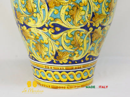 OUTLET - Giara Porta Ombrelli Decorata in Ceramica di Caltagirone 51cm