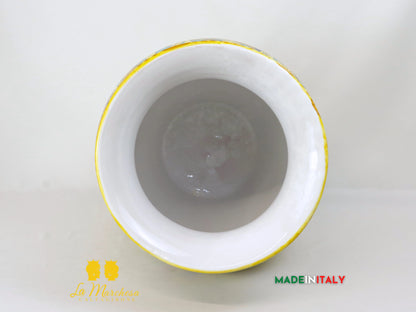 OUTLET - Giara Porta Ombrelli Decorata in Ceramica di Caltagirone 51cm