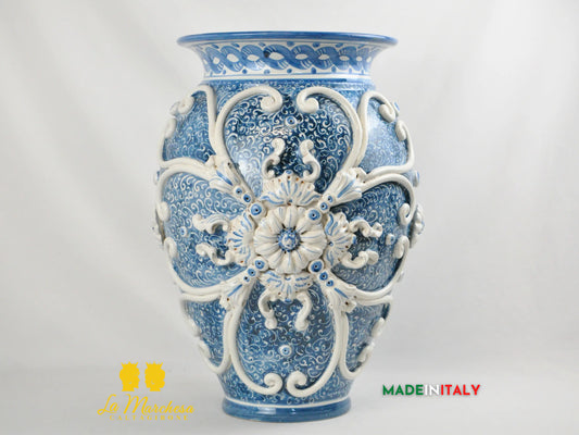 Giara Porta Ombrelli Decorata in Ceramica di Caltagirone 50cm