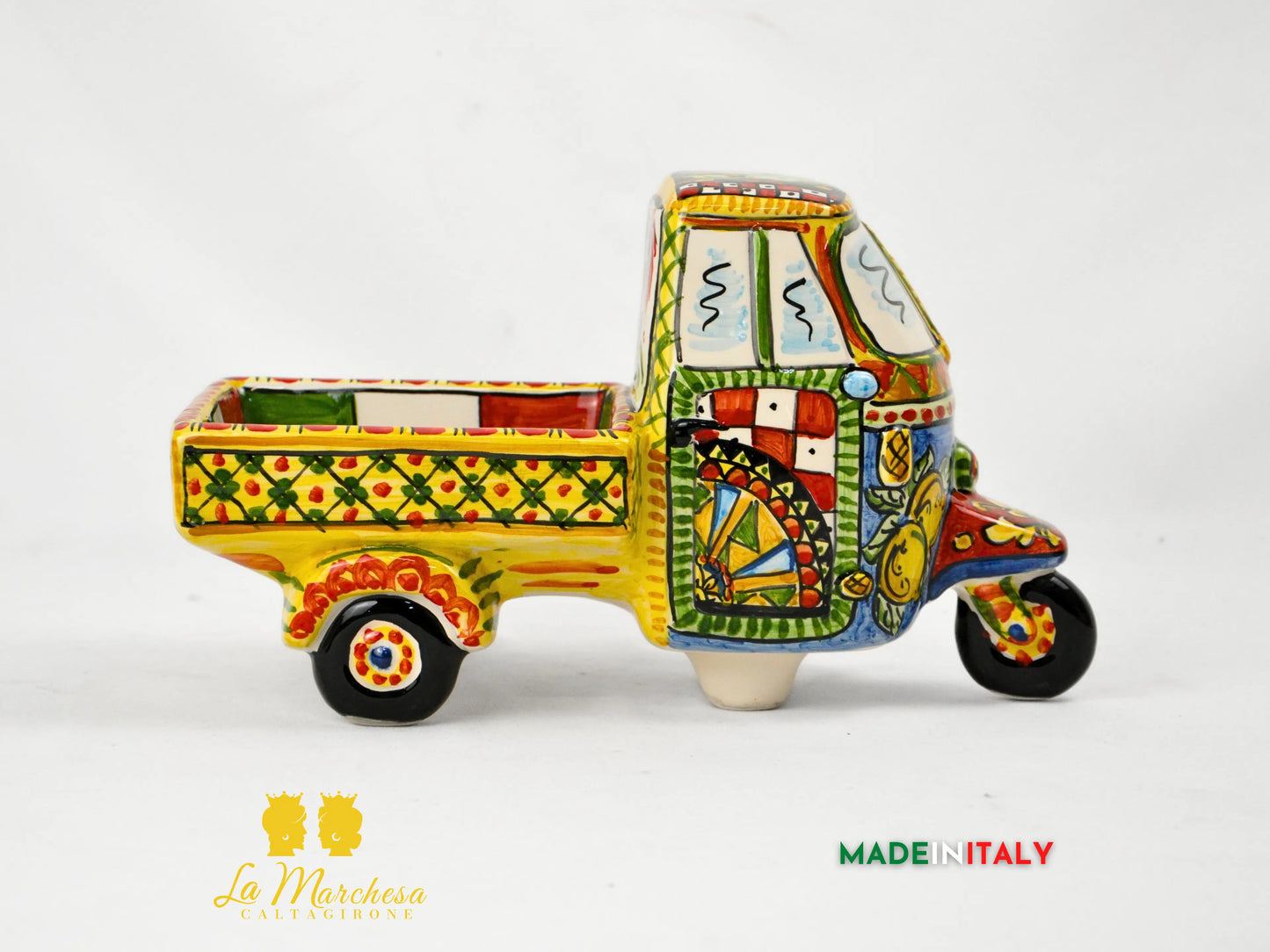 LAPA - Ape Piaggio in Ceramica di Caltagirone Carretto Gigante 29cm