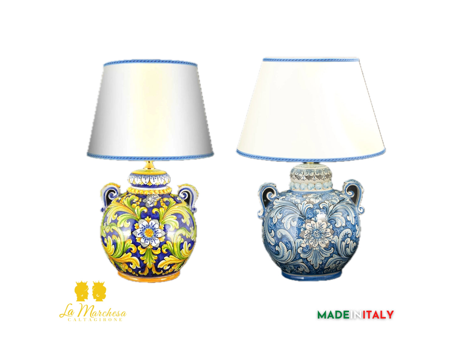 Lampada Barocca in Ceramica di Caltagirone 58cm - Vari Modelli