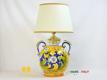 Lampada Barocca Ornato in Ceramica di Caltagirone