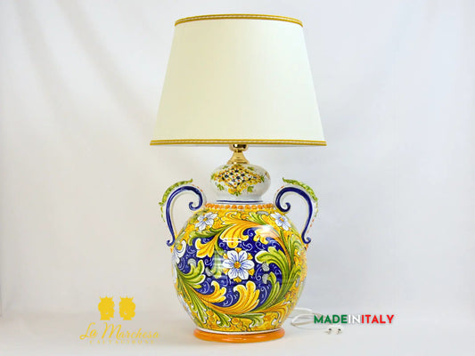 Lampada Barocca Ornato in Ceramica di Caltagirone