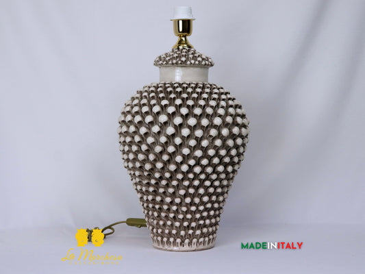 Lampada Pigna Siciliana Fumè in Ceramica di Caltagirone 44cm