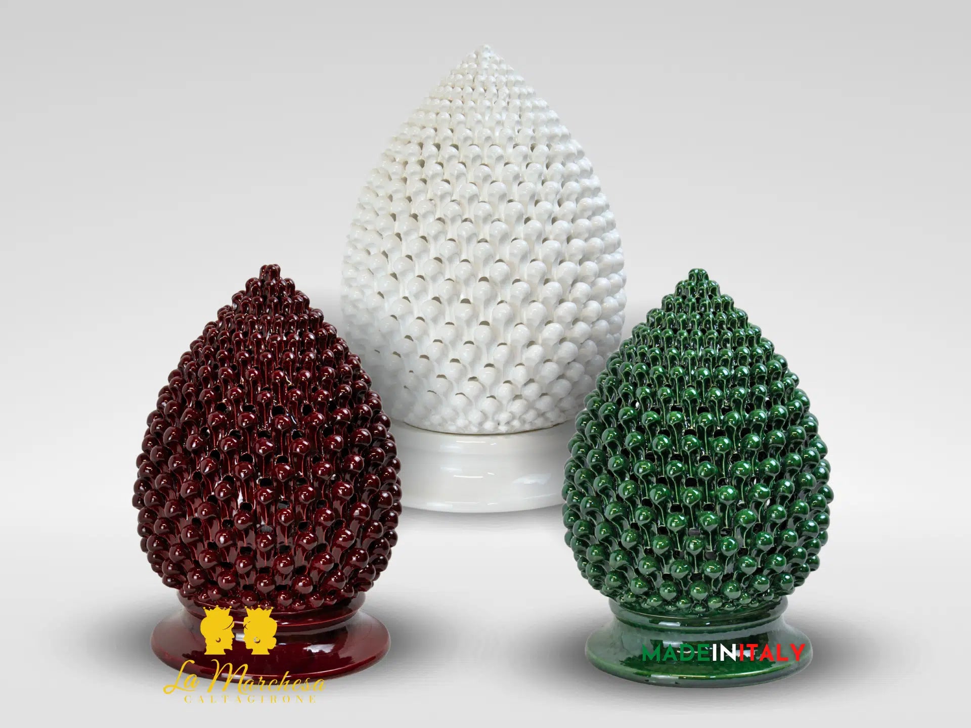 Lampada Pigna Siciliana Traforata in Ceramica di Caltagirone - Vari Modelli c
