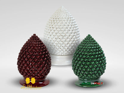 Lampada Pigna Siciliana Traforata in Ceramica di Caltagirone - Vari Modelli c