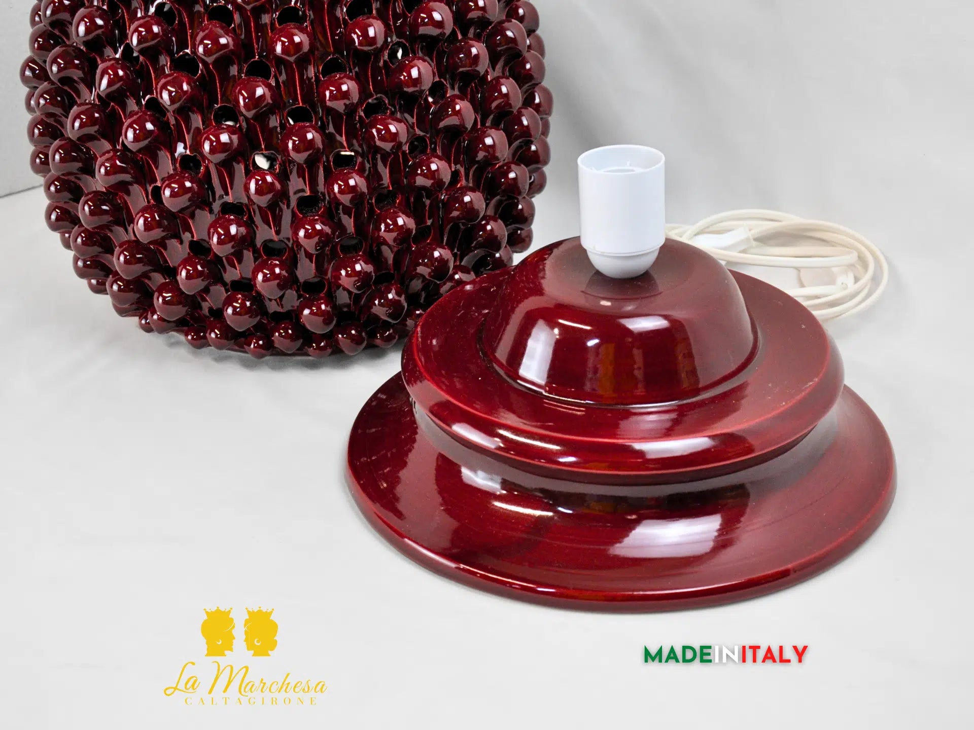 Lampada Pigna Siciliana Traforata in Ceramica di Caltagirone - Vari Modelli c