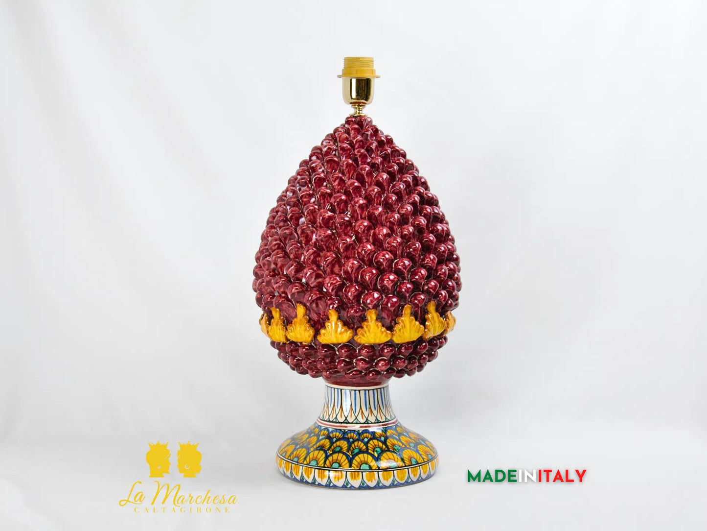 Lampada Pigna Lux in Ceramica di Caltagirone 48cm