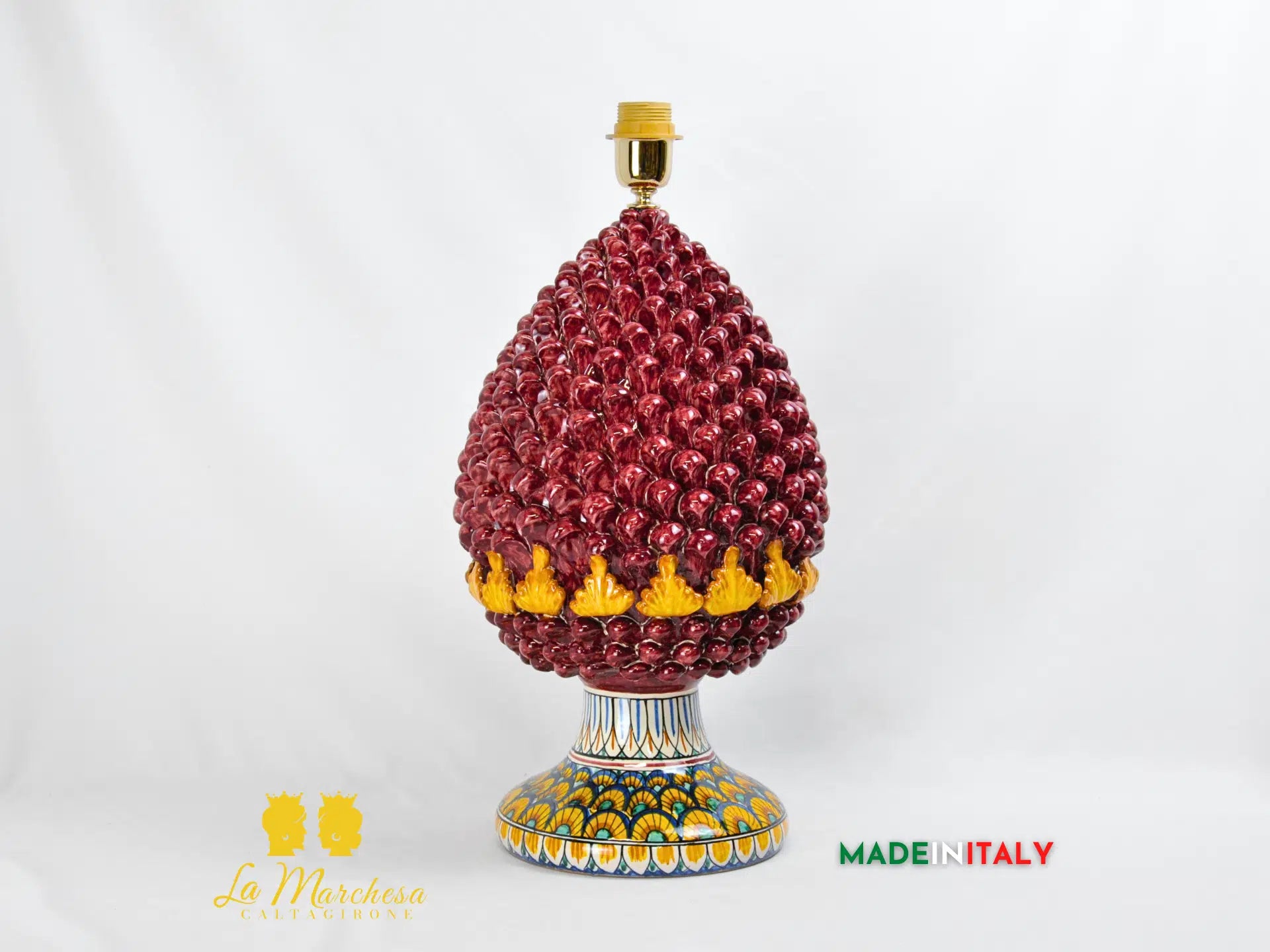 Lampada Pigna Lux in Ceramica di Caltagirone 48cm