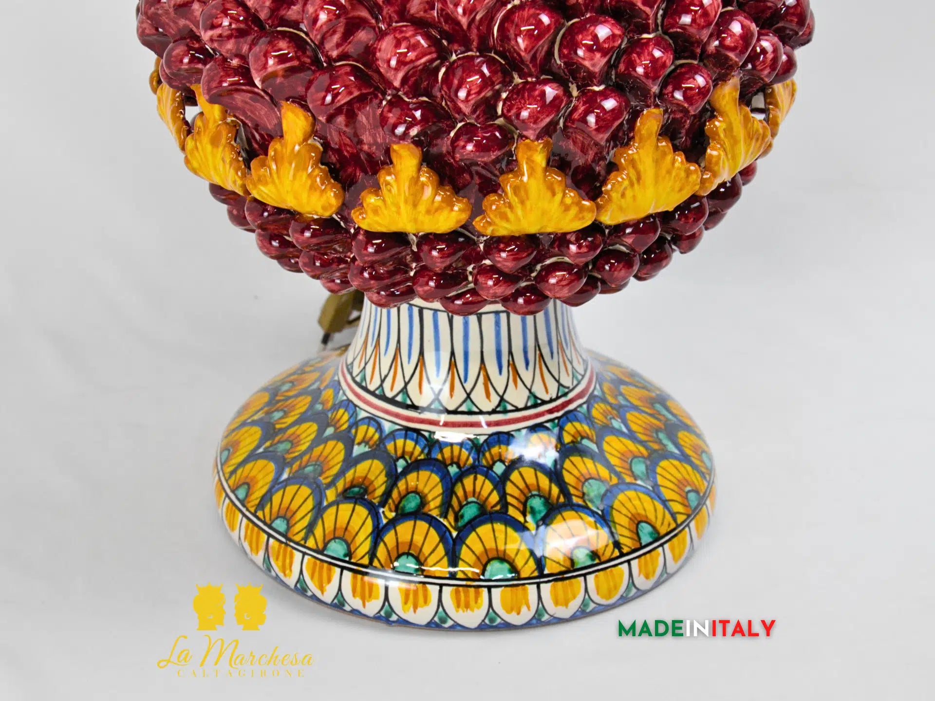 Lampada Pigna Lux in Ceramica di Caltagirone 48cm