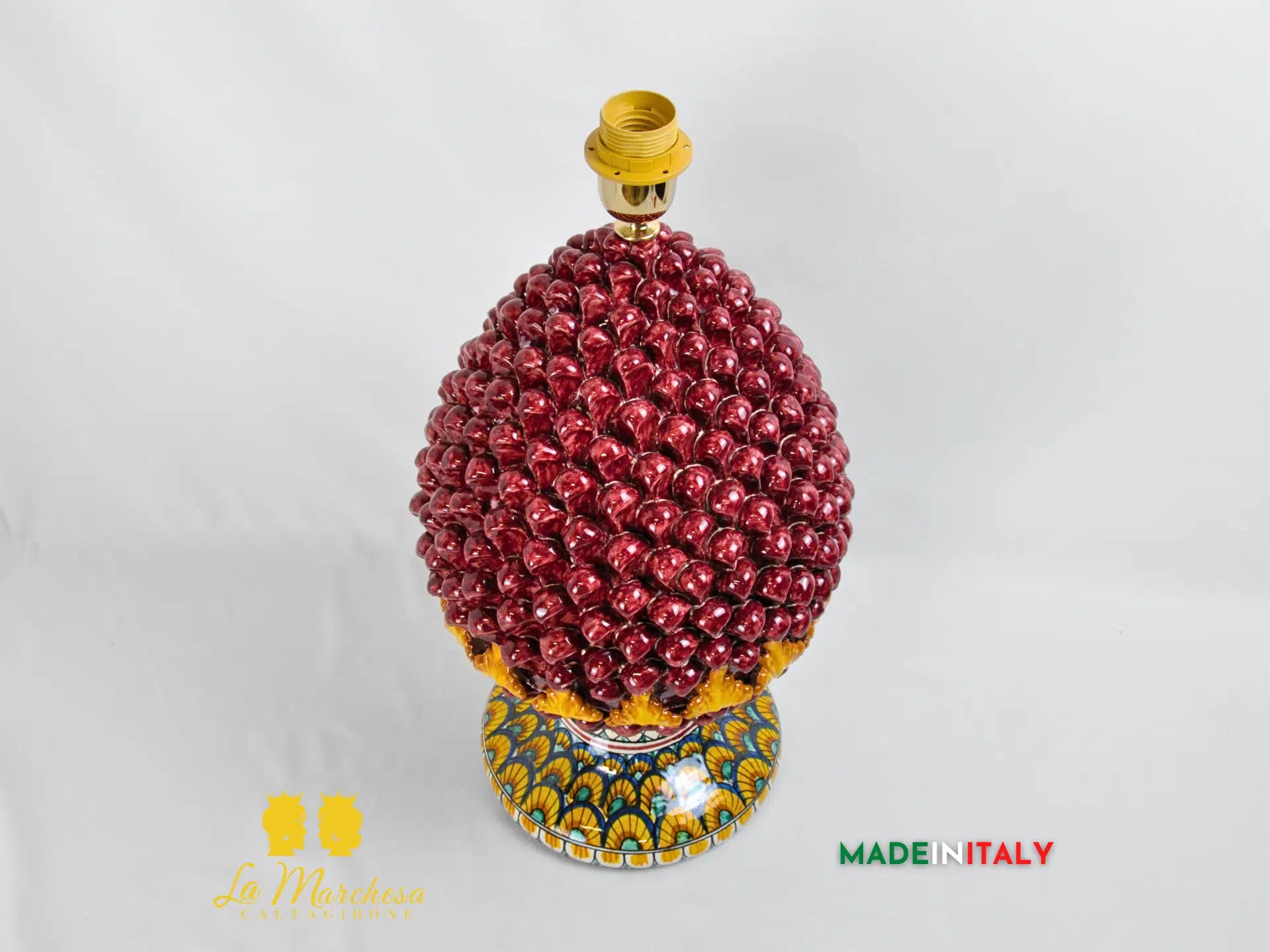 Lampada Pigna Lux in Ceramica di Caltagirone 48cm