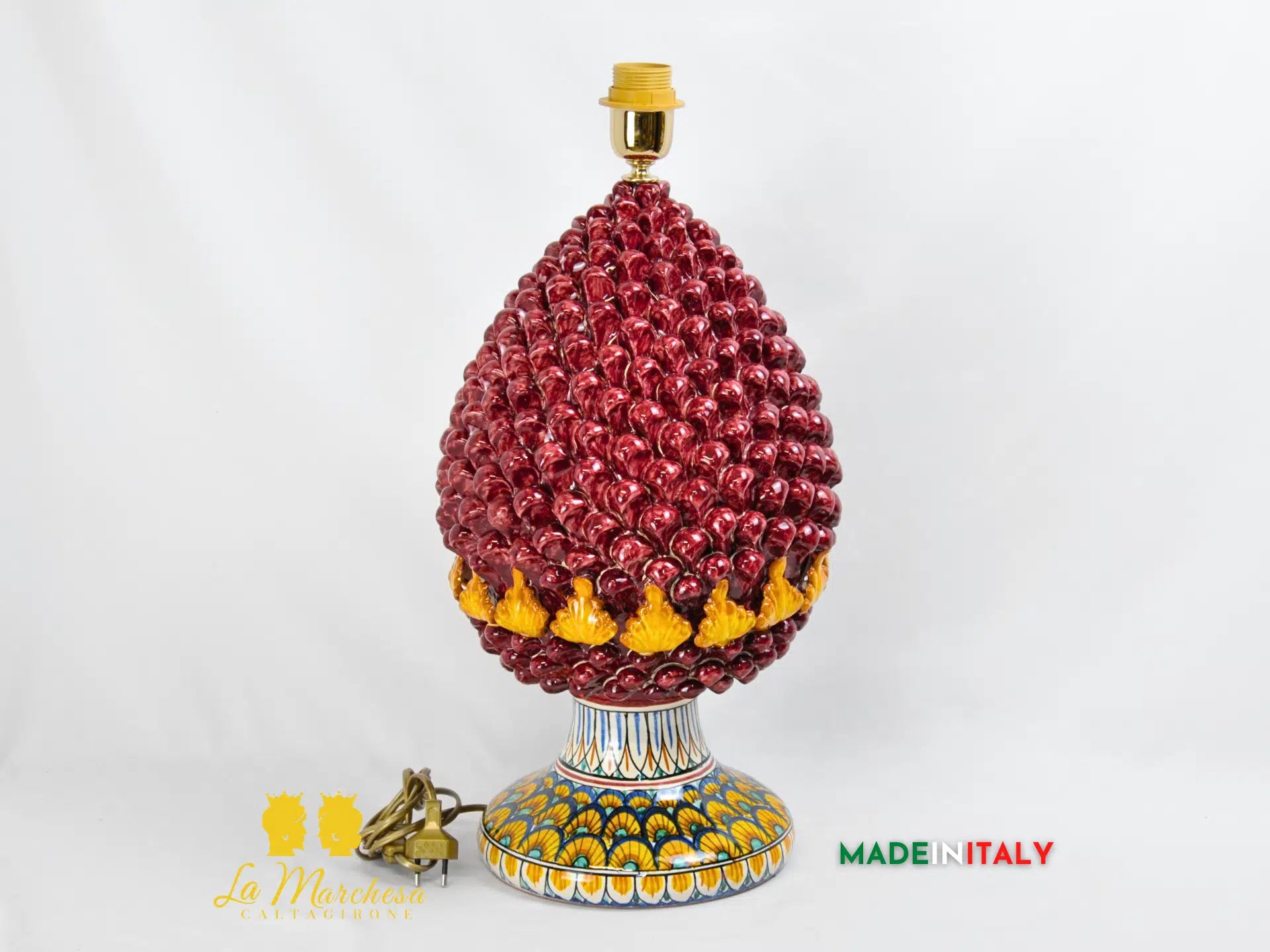 Lampada Pigna Lux in Ceramica di Caltagirone 48cm