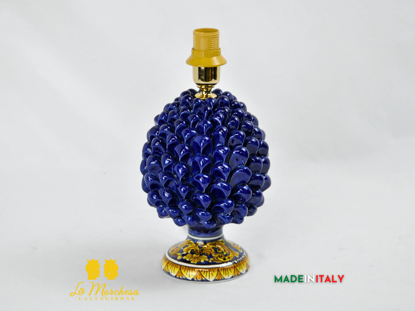 Lampada Pigna Siciliana Decorata in Ceramica di Caltagirone 20cm - Vari Colori