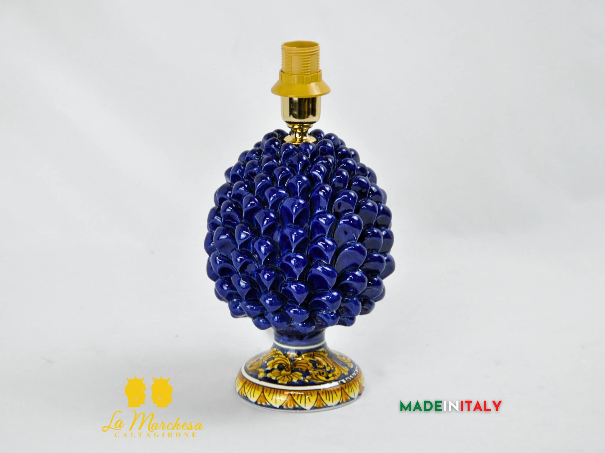 Lampada Pigna Siciliana Decorata in Ceramica di Caltagirone 20cm - Vari Colori