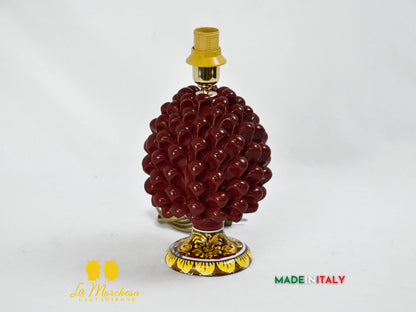 Lampada Pigna Siciliana Decorata in Ceramica di Caltagirone 20cm - Vari Colori