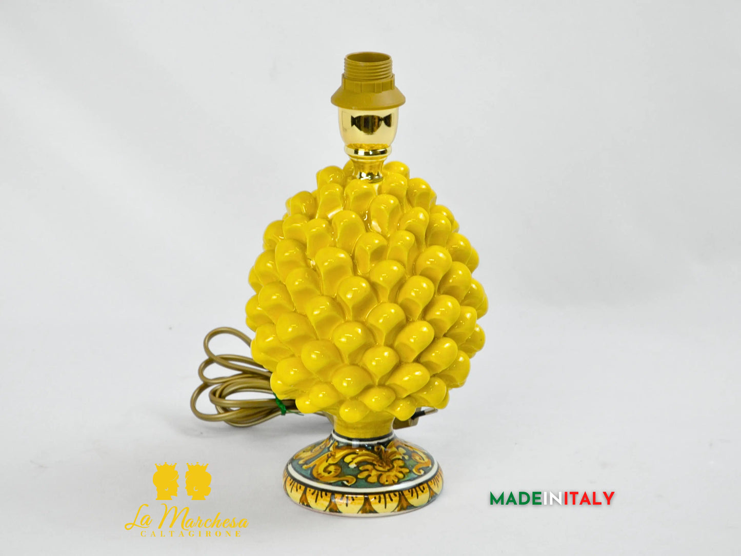 Lampada Pigna Siciliana Decorata in Ceramica di Caltagirone 20cm - Vari Colori