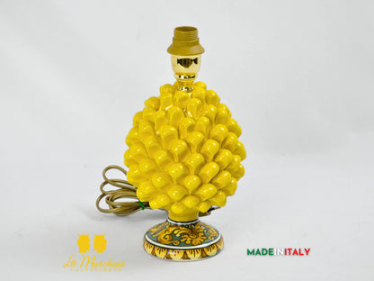 Lampada Pigna Siciliana Decorata in Ceramica di Caltagirone 20cm - Vari Colori