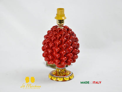 Lampada Pigna Siciliana Decorata in Ceramica di Caltagirone 20cm - Vari Colori