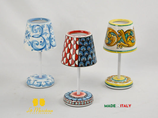 Lampada da Tavolo in Ceramica di Caltagirone - Vari Decori