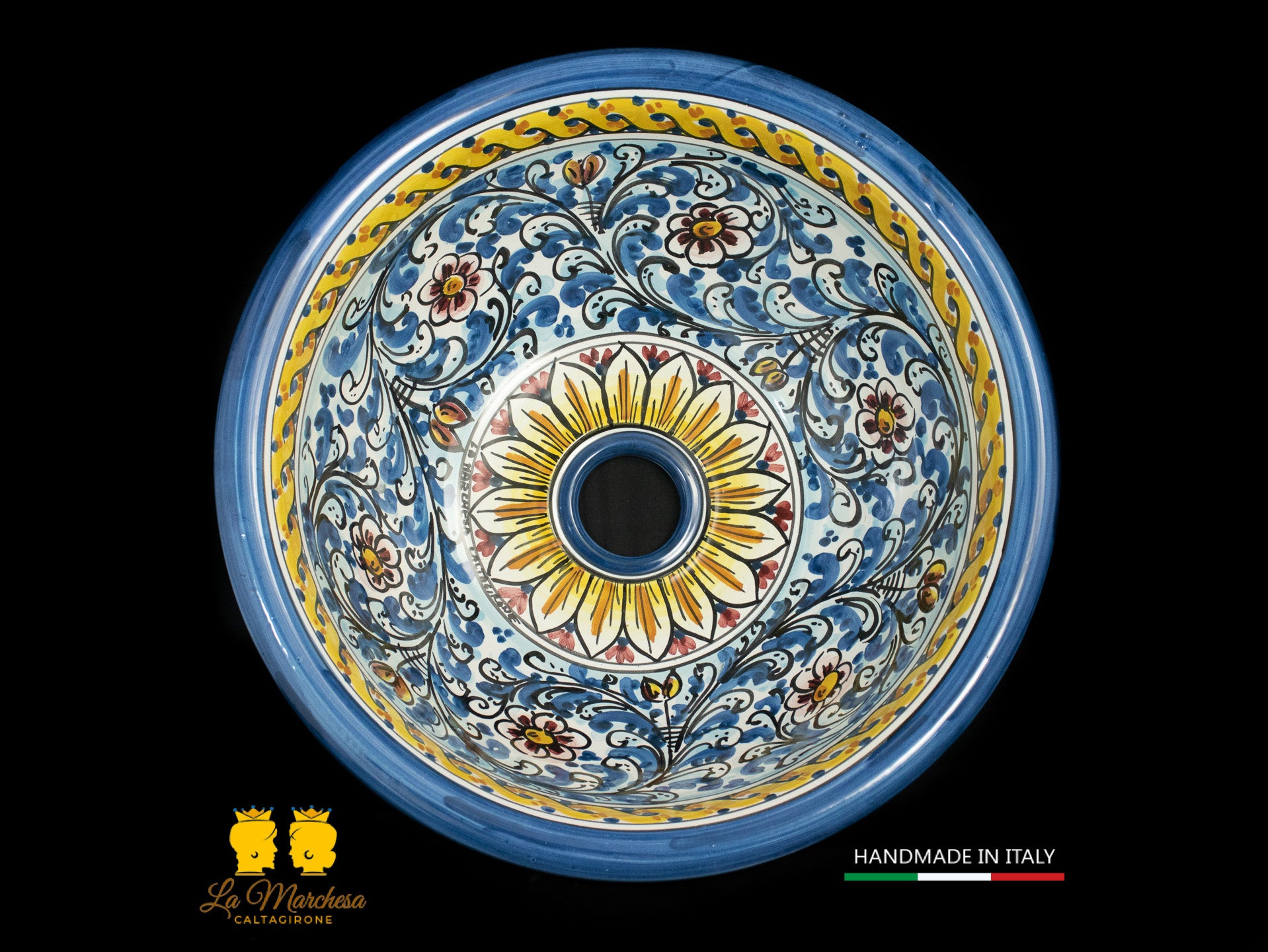 Lavandino in Ceramica di Caltagirone per esterno/interno - Vari Decori