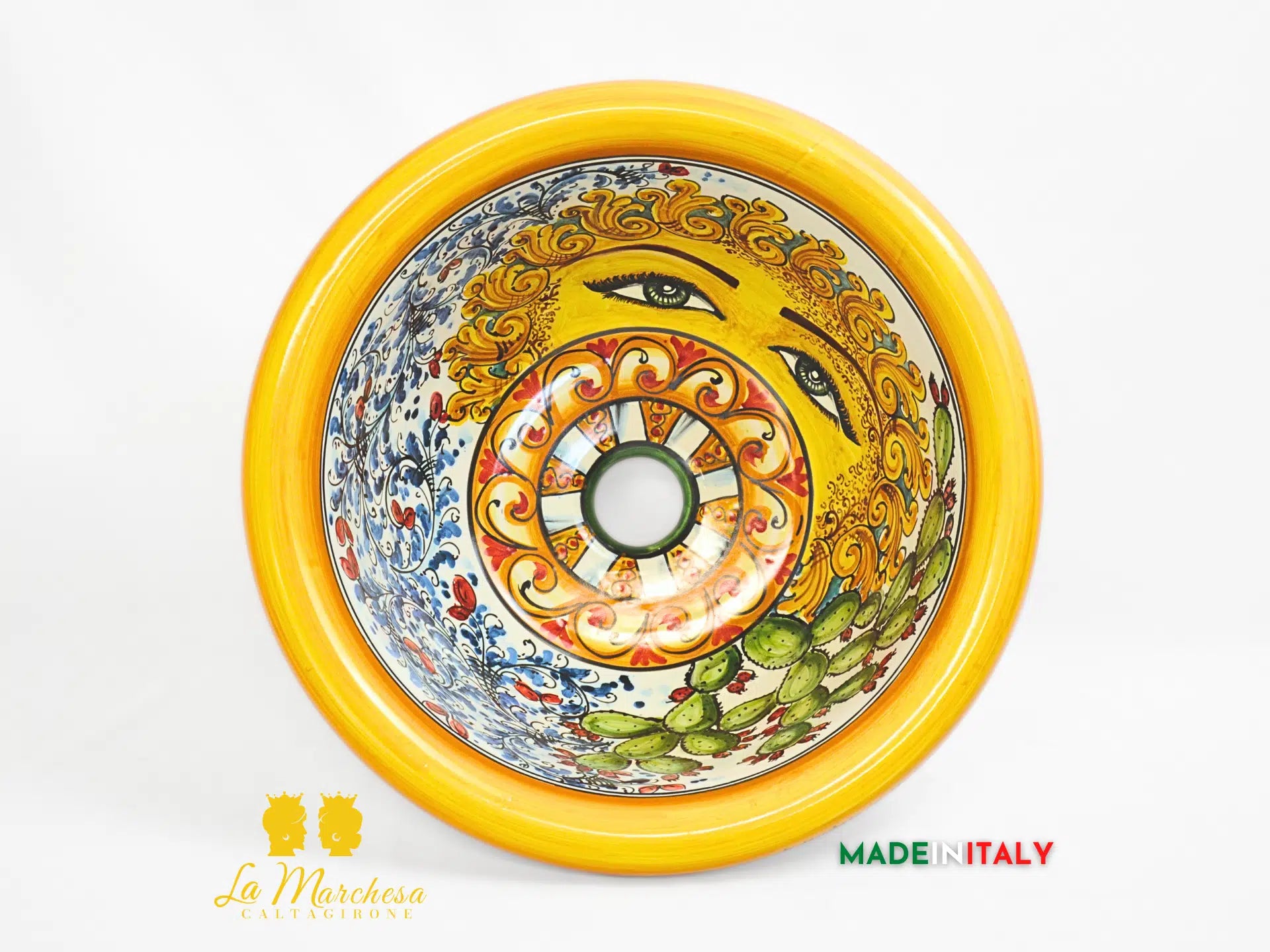 Lavandino in Ceramica di Caltagirone per esterno/interno - Vari Decori