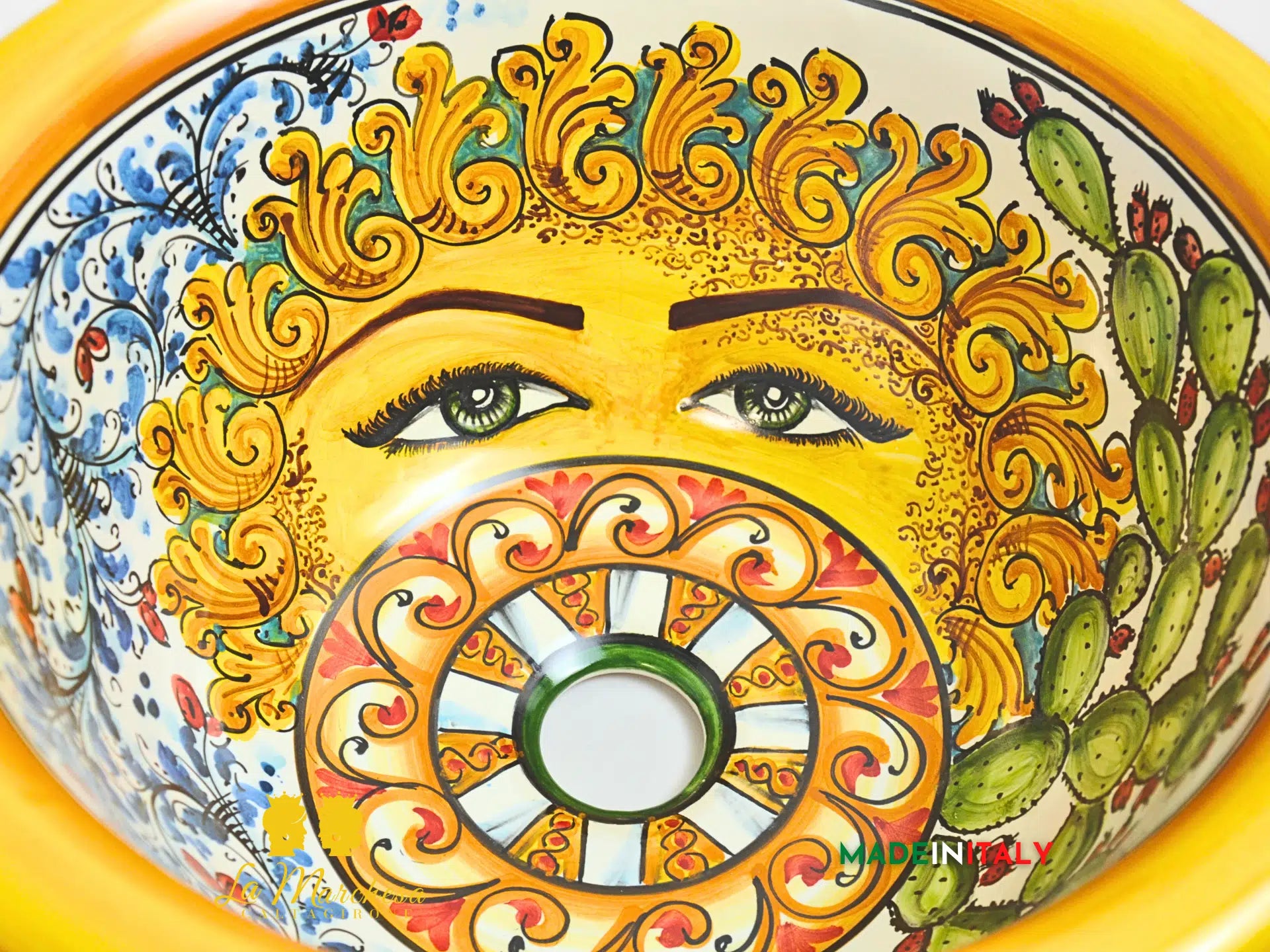 Lavandino in Ceramica di Caltagirone per esterno/interno - Vari Decori