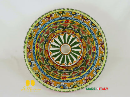 Lavello in Ceramica di Caltagirone per esterno o interno 37cm - Vari Decori