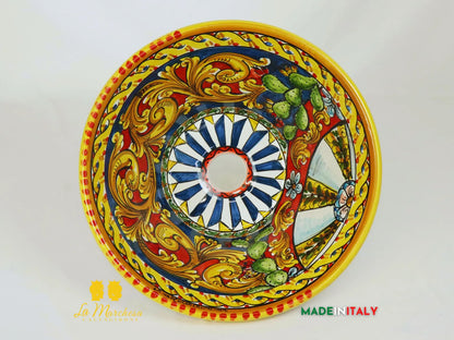 Lavello in Ceramica di Caltagirone per esterno o interno 37cm - Vari Decori
