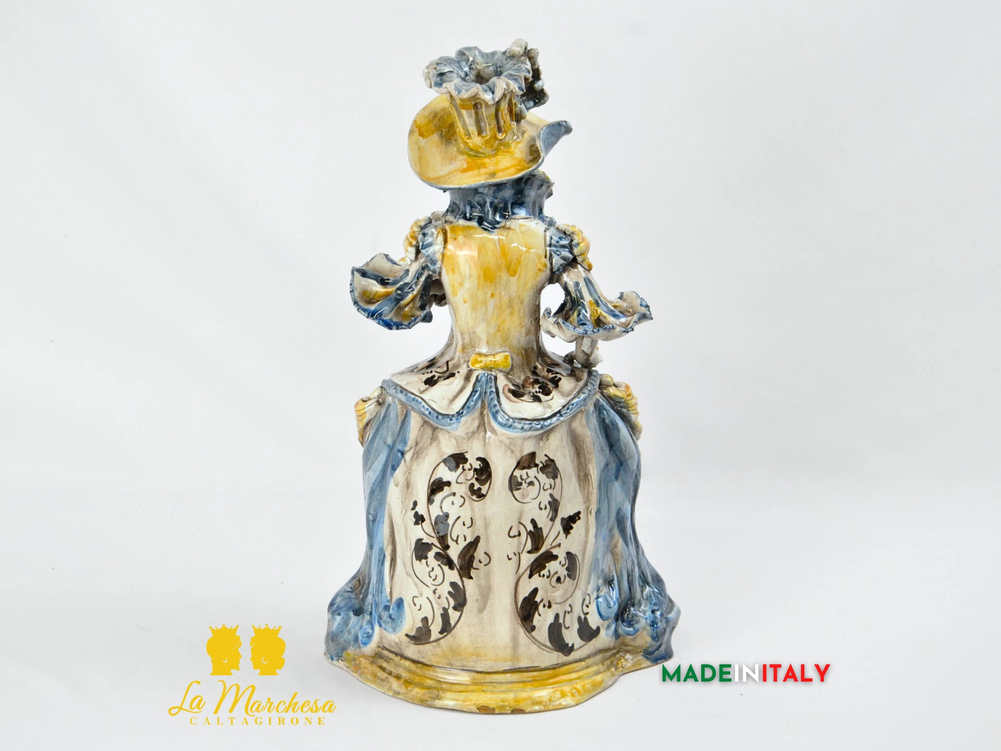 OUTLET - Lumiera Porta Candela in Ceramica di Caltagirone Dama 34cm