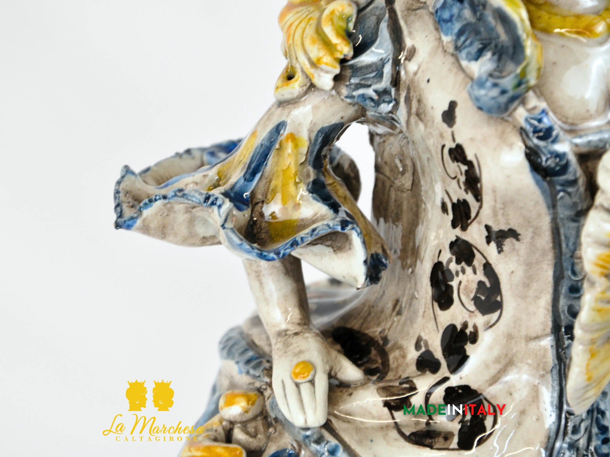 OUTLET - Lumiera Porta Candela in Ceramica di Caltagirone Dama 34cm