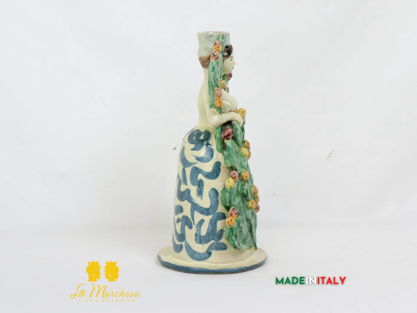 Lumiere Frutta porta candela in Ceramica di Caltagirone 25cm - Vari Modelli